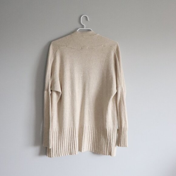 Talula Women's Cream Sz XXS Lenox Cashmere Oversized Open Front Ribbed Cardigan - Picture 2 of 11